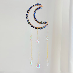 Crystal Suncatcher Moon - Lapis Lazuli