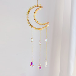 Crystal Suncatcher Moon - Citrine