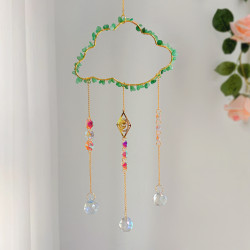 Crystal Suncatcher Cloud - Green Aventurine