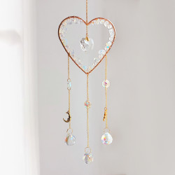 Crystal Suncatcher Heart - Opalite