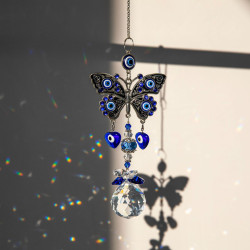 Crystal Suncatcher Evil Eye - Butterfly