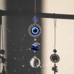 Crystal Suncatcher Evil Eye - Round Eye