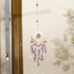 Crystal Suncatcher Sun Moon - Purple