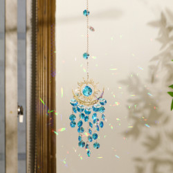 Crystal Suncatcher Sun Moon - Blue