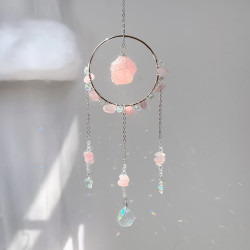 Crystal Suncatcher Ring - Rose Quartz
