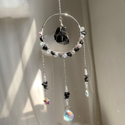 Crystal Suncatcher Ring - Black Obsidian