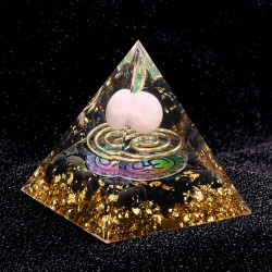 Orgonite Planet Pyramid 5cm - Rose Quartz