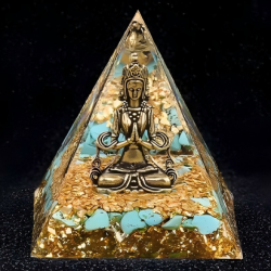 Orgonite Pyramid Guanyin 6cm - Turquoise