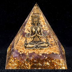 Orgonite Pyramid Guanyin 6cm - Amethyst