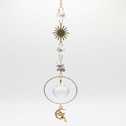 Crystal Suncatcher With Sun Charm - Fluorite