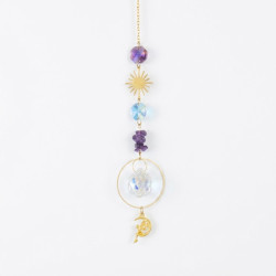 Crystal Suncatcher With Sun Charm - Amethyst