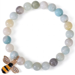 Bracelet With Bee Charm - Amazonite