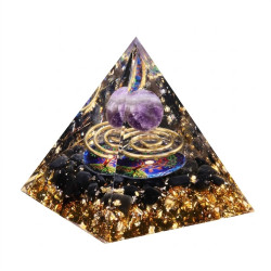 Orgonite Planet Pyramid 5cm - Amethyst