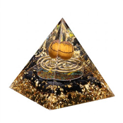 Orgonite Planet Pyramid 5cm - Tiger Eye