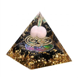 Orgonite Planet Pyramid 5cm - Rose Quartz